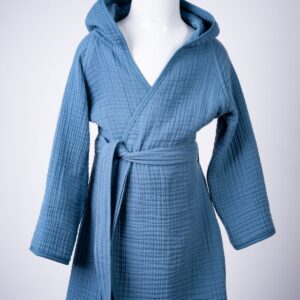 4 Layer Muslin Indigo Bathrobe